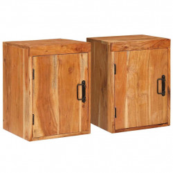 Stolik nocny 2 pcs Brązowy 35 x 33 x 48 cm Drewno akacjowe