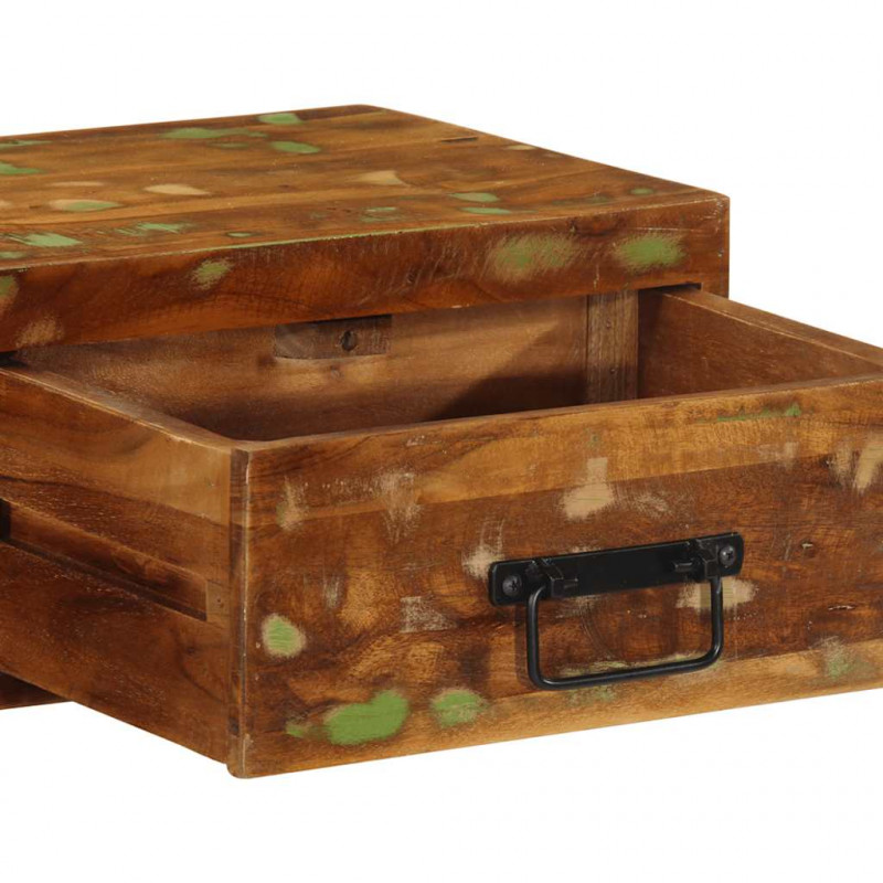 Ścienna szafka pod TV, 80x30x19 cm, lite drewno z odzysku
