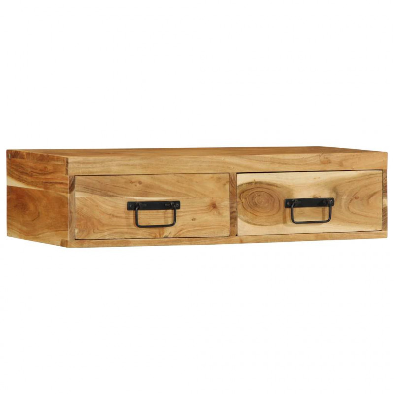 Ścienna szafka pod TV, 80x30x19 cm, lite drewno akacjowe