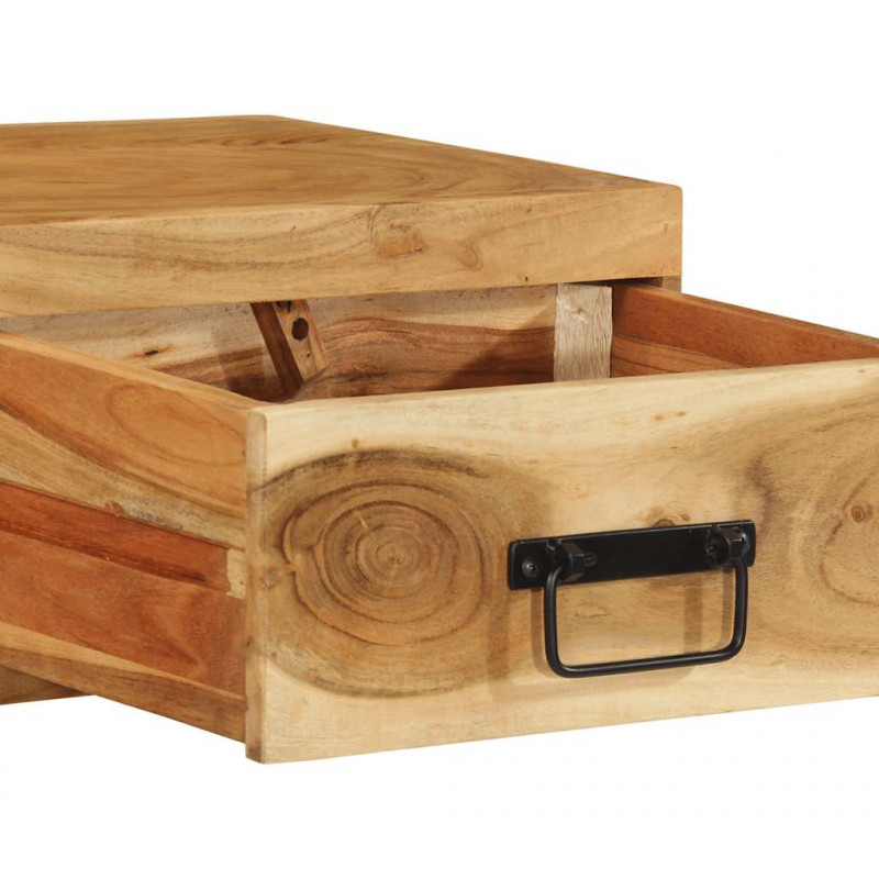 Ścienna szafka pod TV, 80x30x19 cm, lite drewno akacjowe