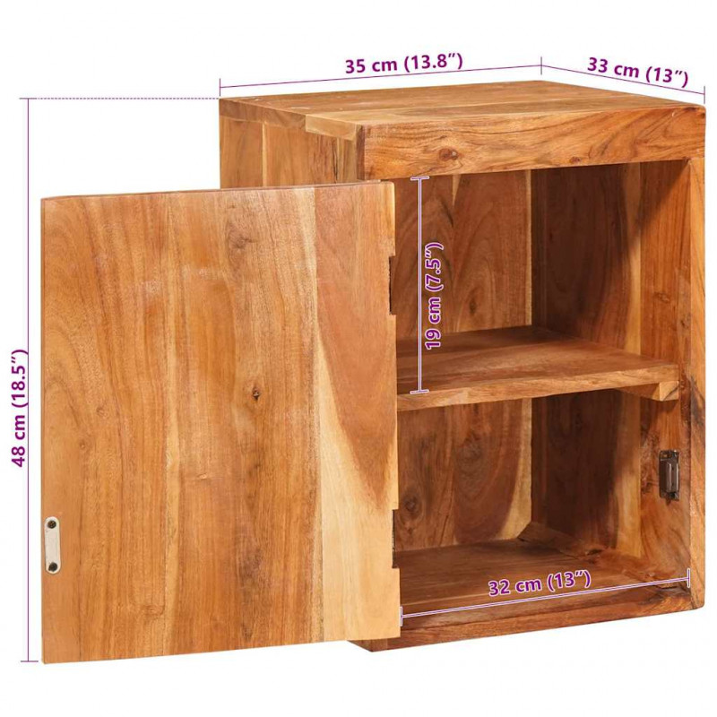 Stolik nocny 2 pcs Brązowy 35 x 33 x 48 cm Drewno akacjowe