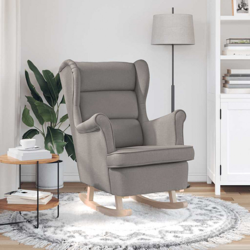 Fotel bujany, taupe, 74x90x102 cm, tapicerowany tkaniną