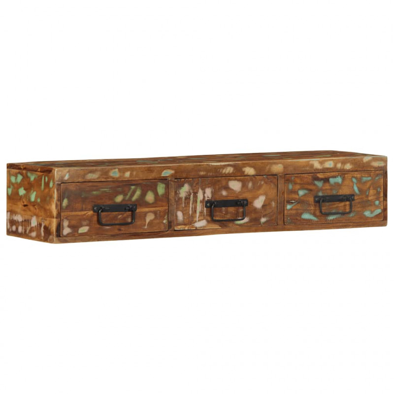 Ścienna szafka pod TV, 100x30x19 cm, lite drewno z odzysku