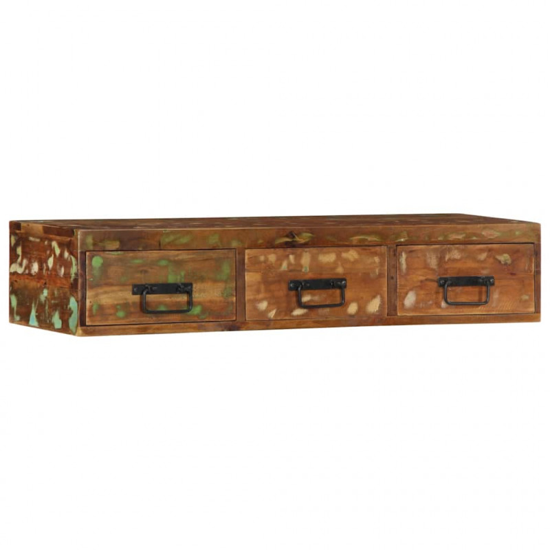Ścienna szafka pod TV, 100x30x19 cm, lite drewno z odzysku
