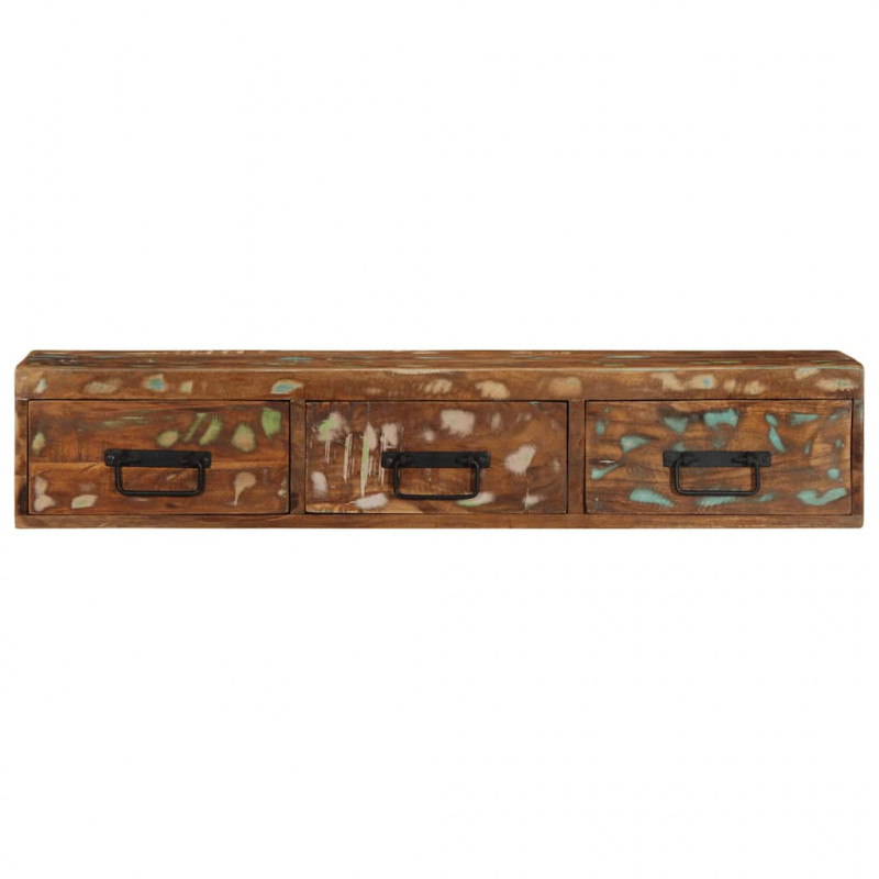 Ścienna szafka pod TV, 100x30x19 cm, lite drewno z odzysku