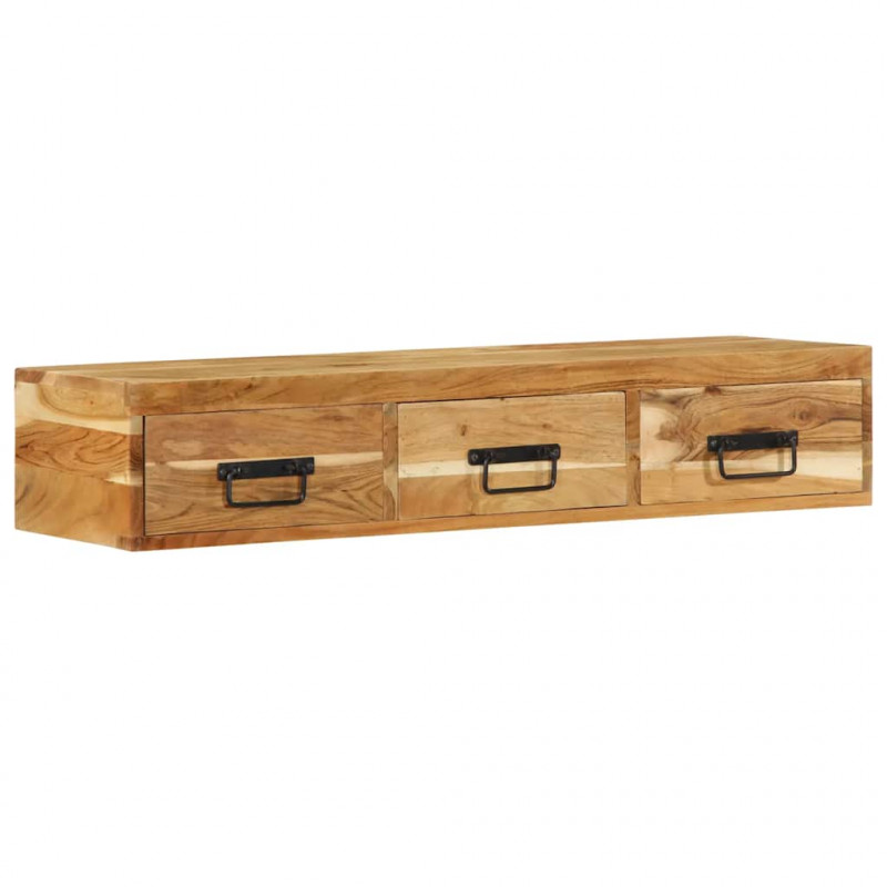 Ścienna szafka pod TV, 100x30x19 cm, lite drewno akacjowe
