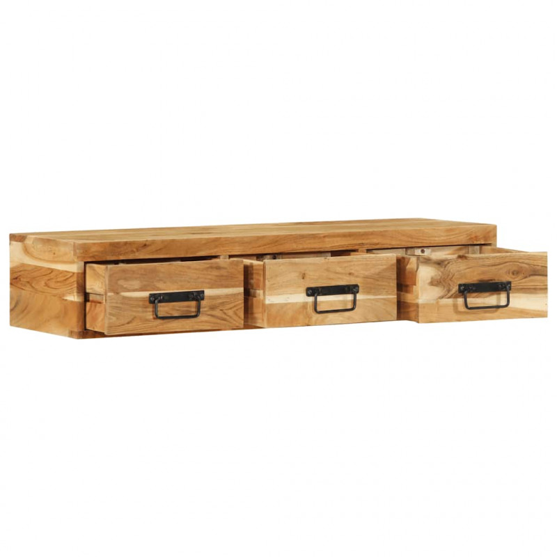 Ścienna szafka pod TV, 100x30x19 cm, lite drewno akacjowe
