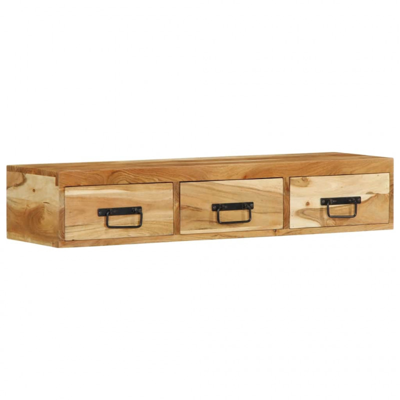 Ścienna szafka pod TV, 100x30x19 cm, lite drewno akacjowe