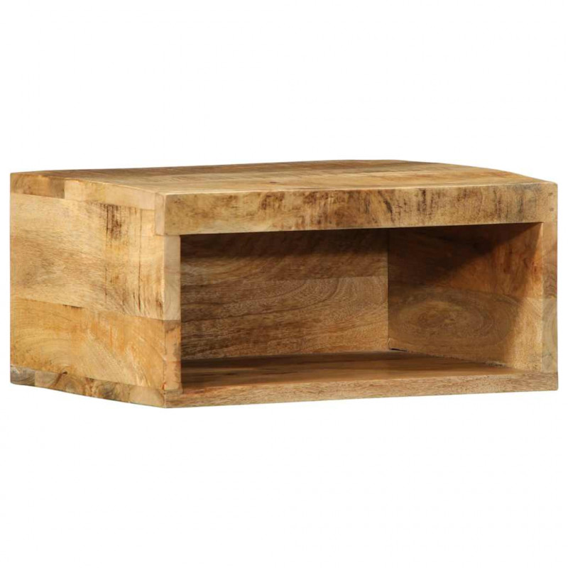 Ścienna szafka pod TV, 40x30x19 cm, surowe drewno mango