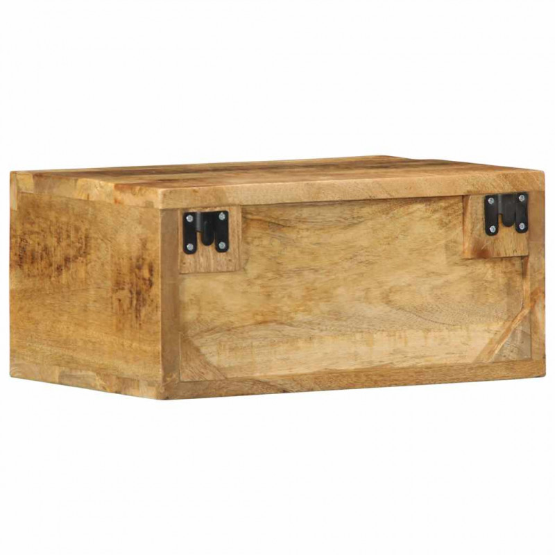 Ścienna szafka pod TV, 40x30x19 cm, surowe drewno mango
