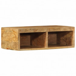 Ścienna szafka pod TV, 60x30x19 cm, surowe drewno mango