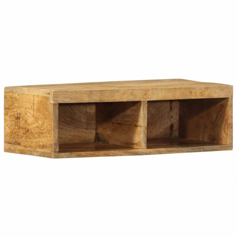 Ścienna szafka pod TV, 60x30x19 cm, surowe drewno mango