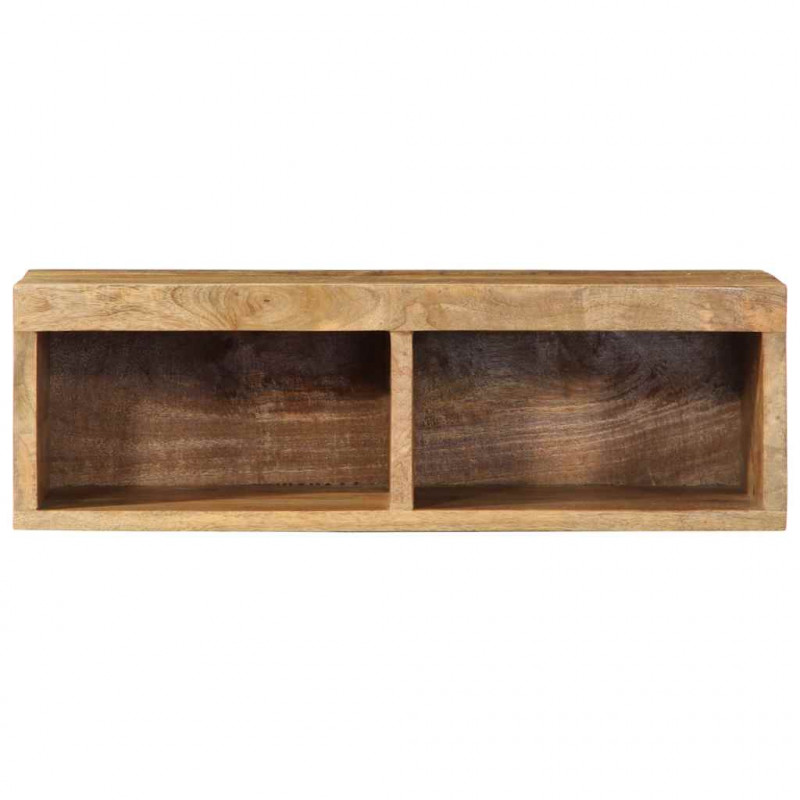 Ścienna szafka pod TV, 60x30x19 cm, surowe drewno mango