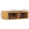 Ścienna szafka pod TV, 60x30x19 cm, surowe drewno mango