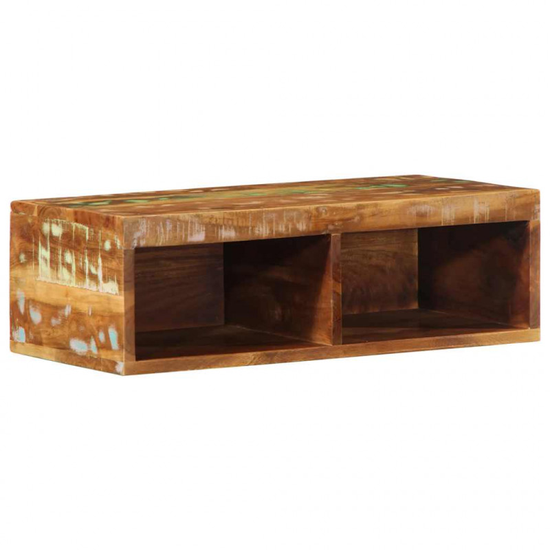 Ścienna szafka pod TV, 60x30x19 cm, lite drewno z odzysku