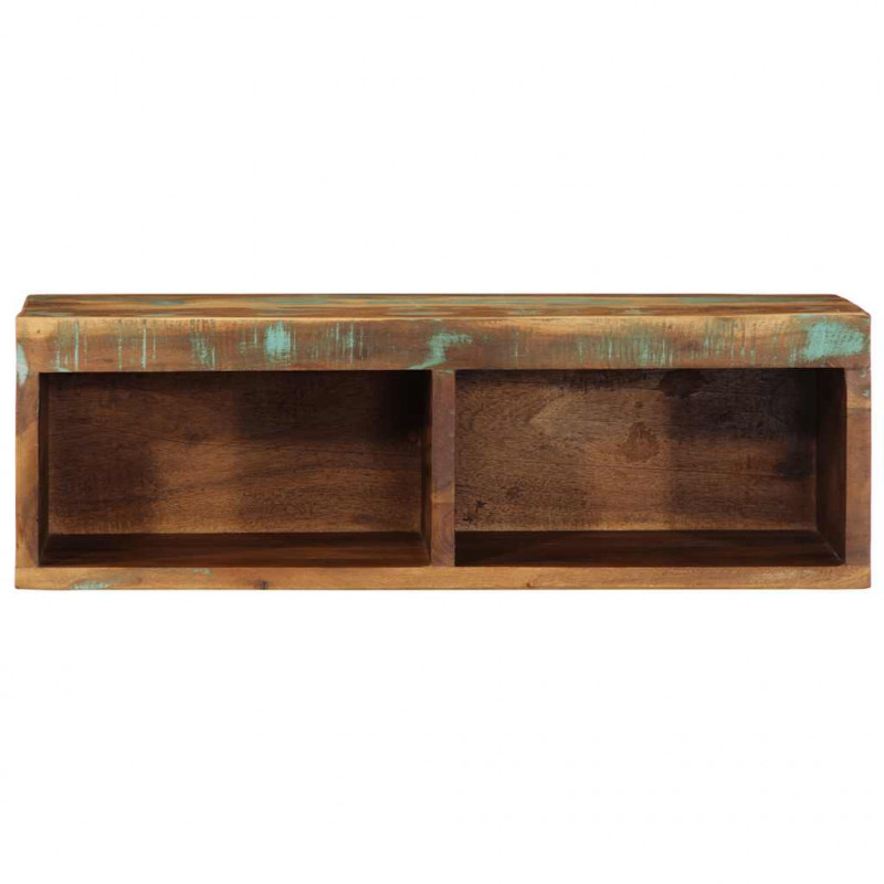Ścienna szafka pod TV, 60x30x19 cm, lite drewno z odzysku
