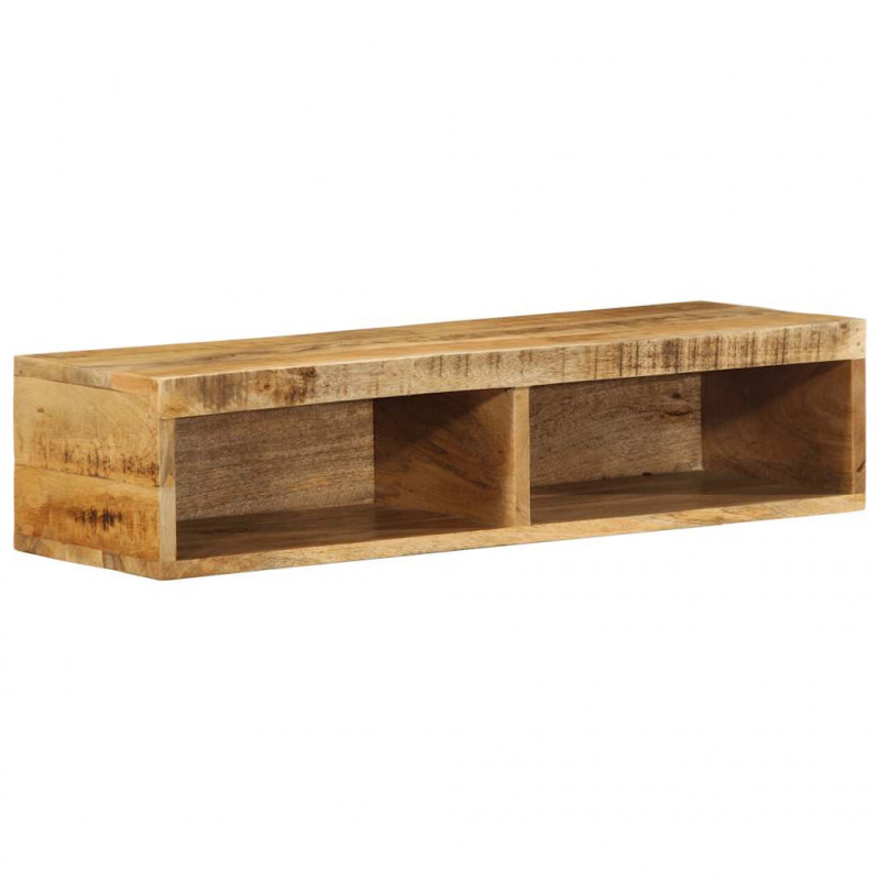 Ścienna szafka pod TV, 80x30x19 cm, surowe drewno mango