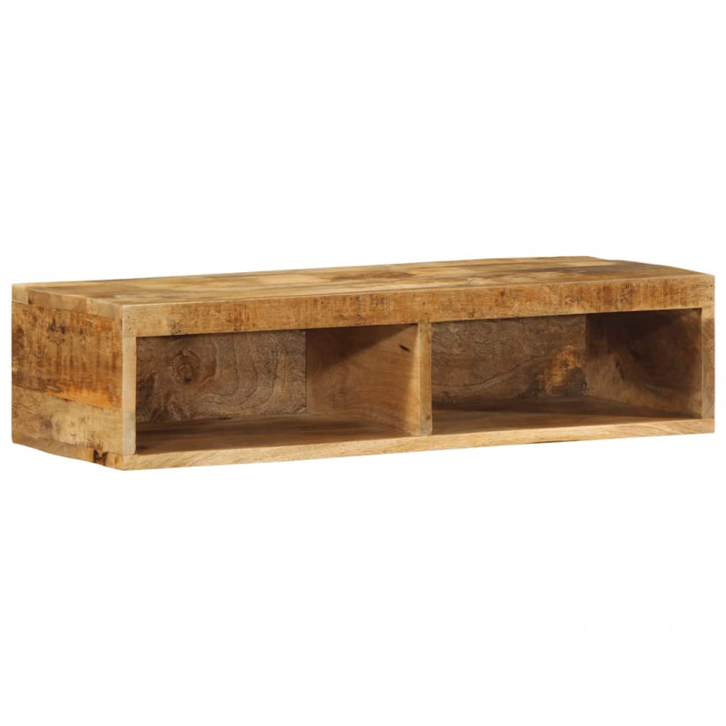 Ścienna szafka pod TV, 80x30x19 cm, surowe drewno mango