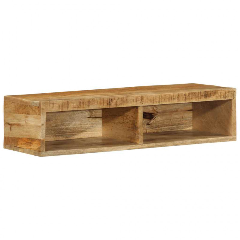 Ścienna szafka pod TV, 80x30x19 cm, surowe drewno mango