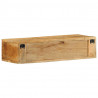 Ścienna szafka pod TV, 80x30x19 cm, surowe drewno mango