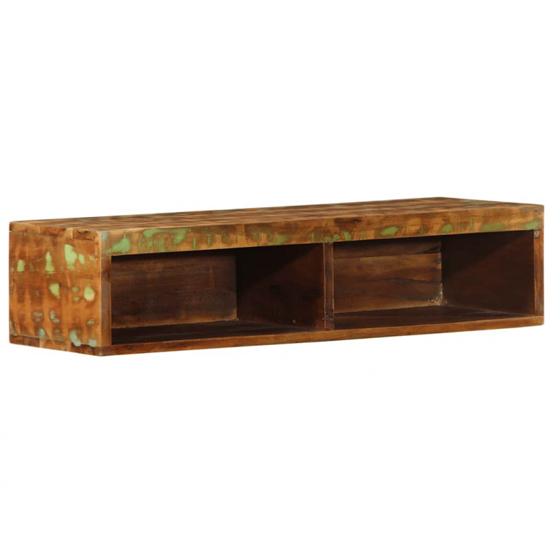 Ścienna szafka pod TV, 80x30x19 cm, lite drewno z odzysku