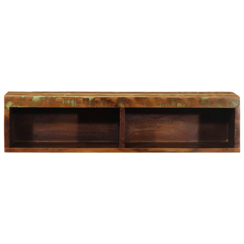 Ścienna szafka pod TV, 80x30x19 cm, lite drewno z odzysku