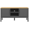 Szafka RTV FLORO, szara, 114x43x55 cm, lite drewno sosnowe