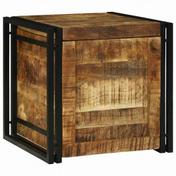 Skrzynia do przechowywania 50 x 50 x 50 cm Surowe drewno mango