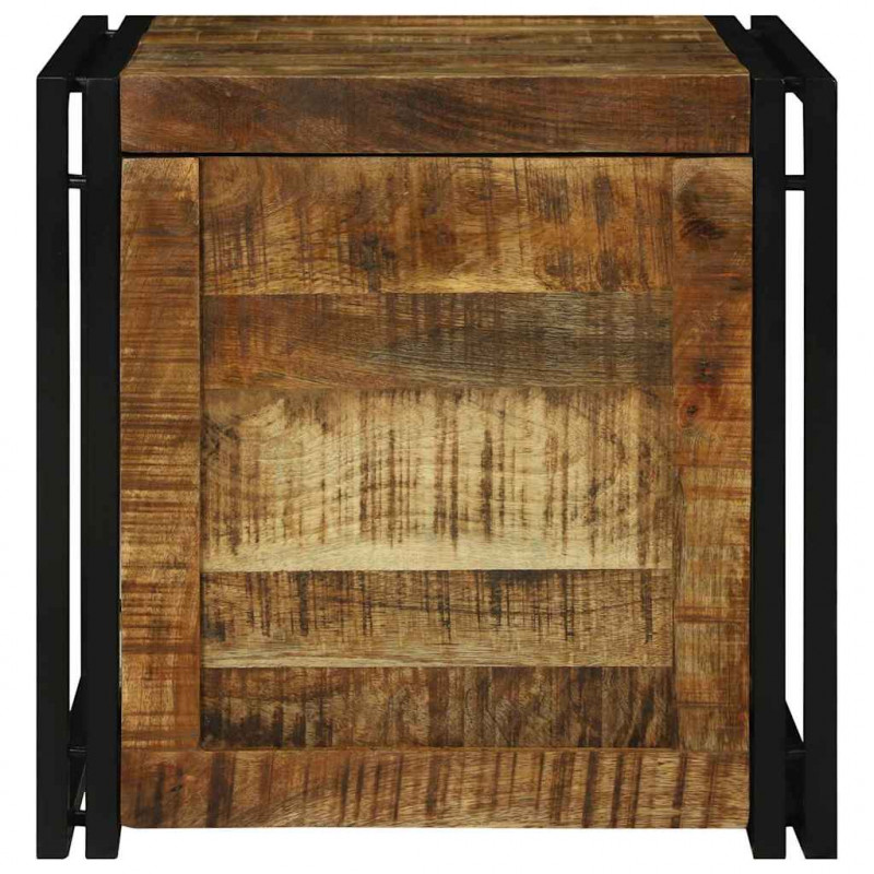 Skrzynia do przechowywania 50 x 50 x 50 cm Surowe drewno mango