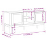Szafka RTV FLORO, szara, 114x43x55 cm, lite drewno sosnowe