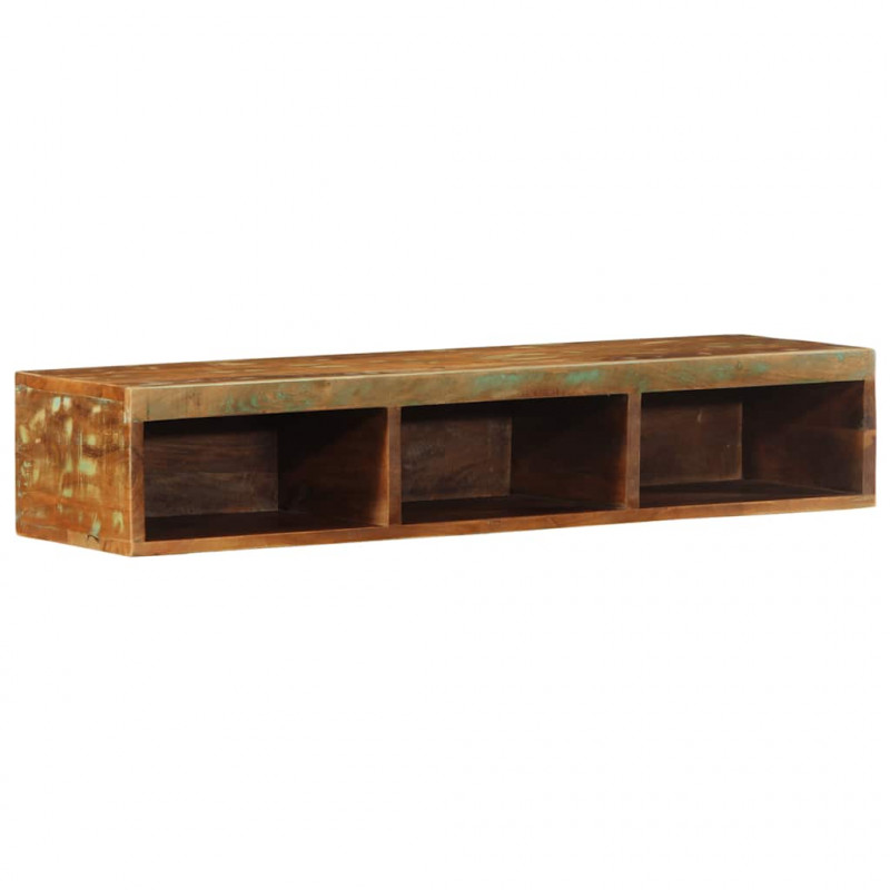 Ścienna szafka pod TV, 100x30x19 cm, lite drewno z odzysku