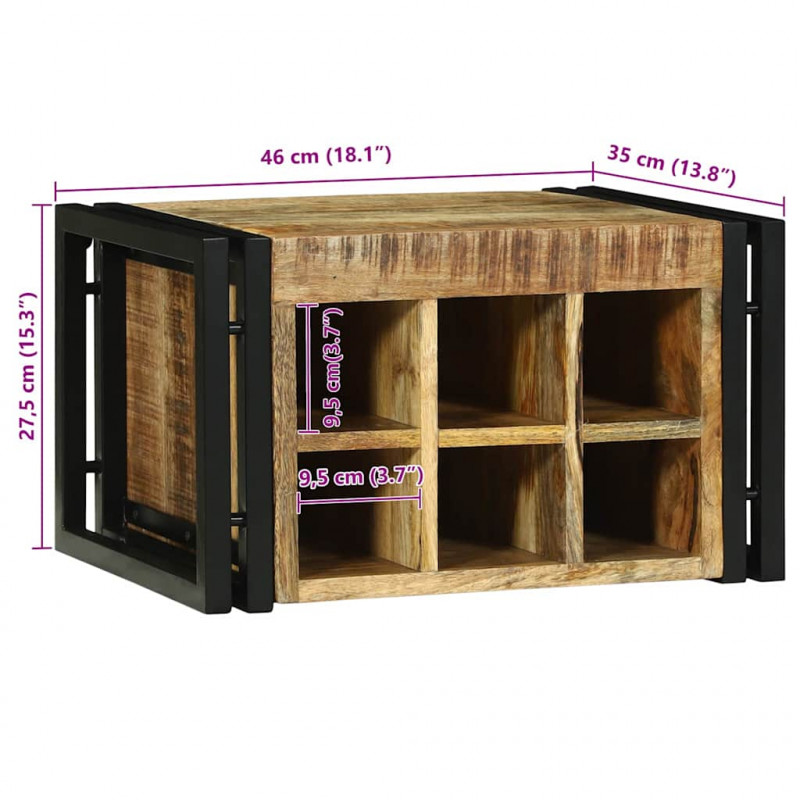 Regał na wino 2 pcs 46 x 35 x 27,5 cm Drewno z mango
