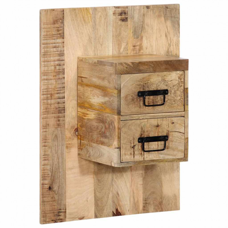 Szafka nocna, 60x32x80 cm, surowe drewno mango