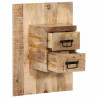 Szafka nocna, 60x32x80 cm, surowe drewno mango
