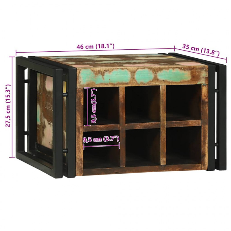Regał na wino 2 pcs 46 x 35 x 27,5 cm Lite Drewno Recyklingowe