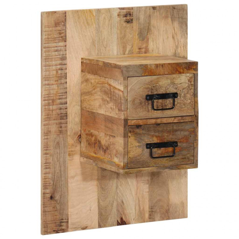 Szafka nocna, 60x32x80 cm, surowe drewno mango