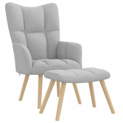 Fotel relaksacyjny z podnóżkiem Cloud Grey Fabric