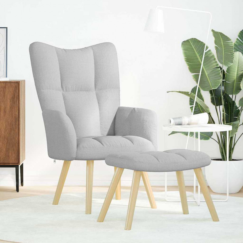Fotel relaksacyjny z podnóżkiem Cloud Grey Fabric