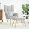 Fotel relaksacyjny z podnóżkiem Cloud Grey Fabric