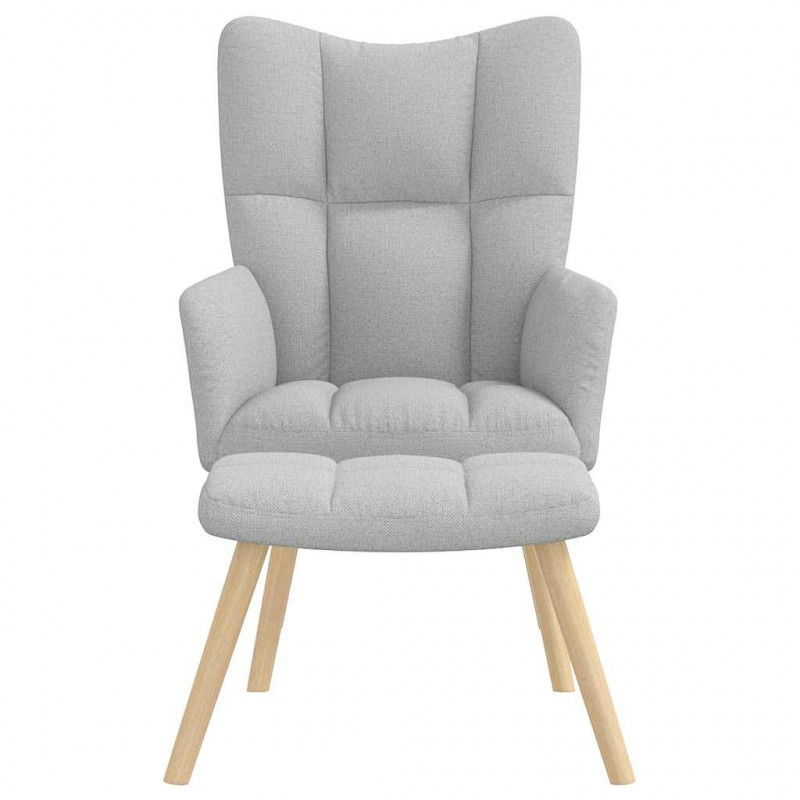 Fotel relaksacyjny z podnóżkiem Cloud Grey Fabric