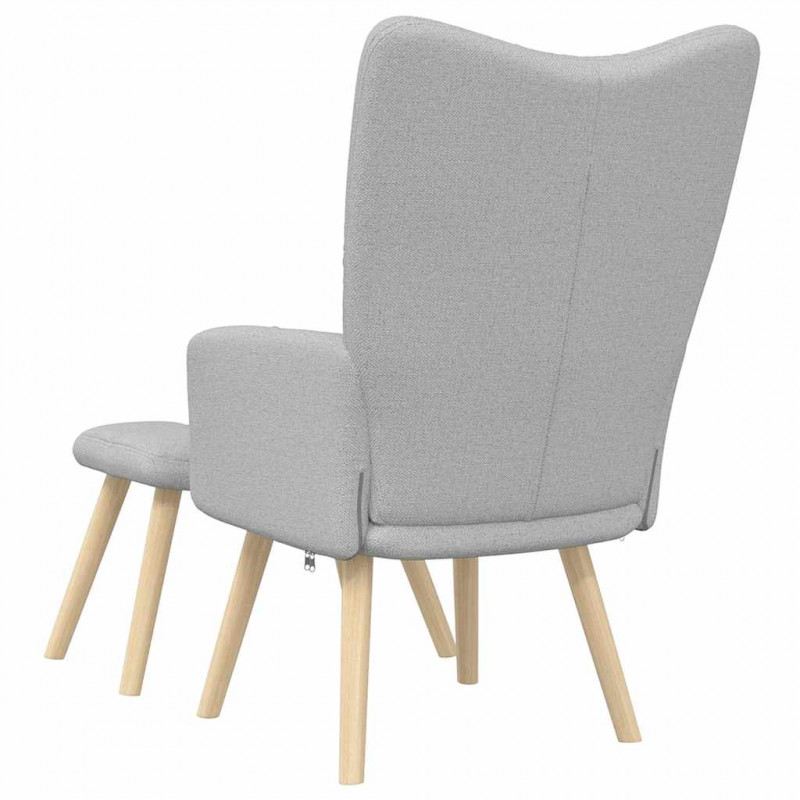 Fotel relaksacyjny z podnóżkiem Cloud Grey Fabric