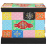 Stolik kawowy wielokolorowy 90x50x40 cm lite drewno mango
