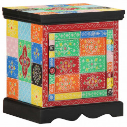 Szafka nocna wielokolorowa 40x35x45 cm lite drewno mango