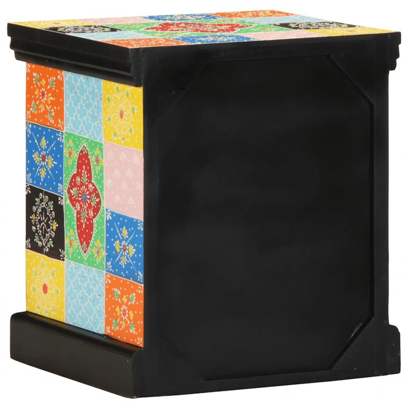 Szafka nocna wielokolorowa 40x35x45 cm lite drewno mango