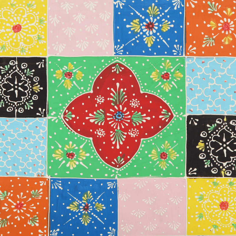 Szafka nocna wielokolorowa 40x35x45 cm lite drewno mango