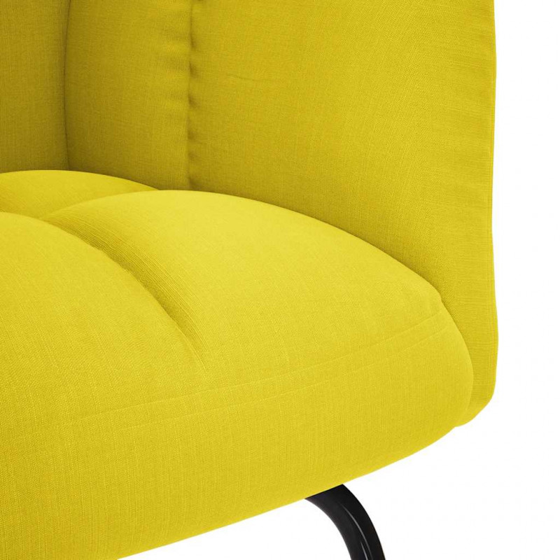 Fotel bujany jasnożółty materiał