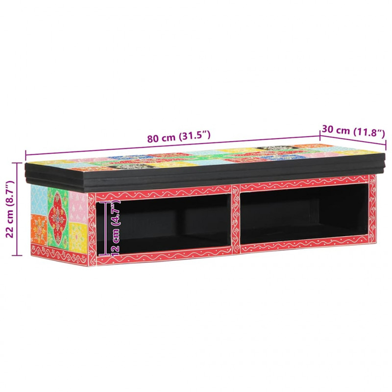 Szafka pod telewizor z półką Wielokolorowe 80 x 30 x 22 cm