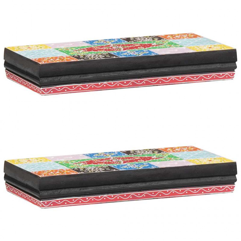 Półki ścienne Wielokolorowe 40 x 20 x 6 cm Drewno z mango
