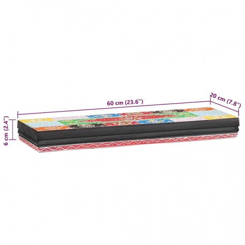 Półki ścienne Wielokolorowe 60 x 20 x 6 cm Drewno z mango
