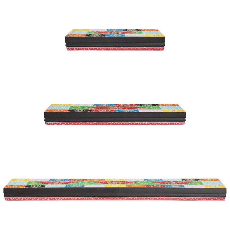 Półki ścienne 3 pcs Wielokolorowe 100 x 20 x 6 cm